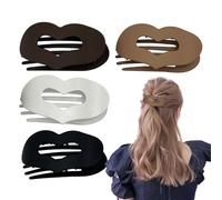 Flat Hair Clips, Heart Clip French Hair Claw, 4-Piece Non-Slip Barrettes Thick, Long, Stylish Fashion Accessories for Women and Girls, Weddings, Outdoor Parties, Work, or Everyday Hairstyling Needs