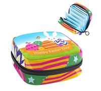 Flat-Happy-Easter-Day-Background (1) bolsa de almacenamiento de tampones para servilletas sanitarias, Varios colores, 4.7x6.6x6.6 in/12x17x17 cm