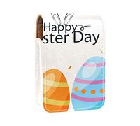 Flat-Happy-Easter-Day-Background (2) soporte para brillo de labios, mini caja de almacenamiento de lápiz labial portátil con espejo para mujer, Varios colores, 9.5x2x7 cm/3.7x0.8x2.7 in