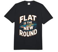 Flat Is The New Round - Flat Earth Society Flat Earther Comfort Colors Adult Heavyweight T-Shirt