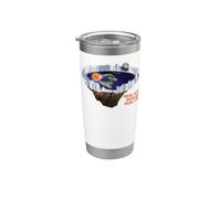 Flat le Earth with Ice Wall Real le Eyes Realize Real Mentiras Vaso térmico de acero inoxidable de doble pared