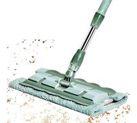 Flat Mop - 360 Degree Rotating Floor Mop with Telescopic Handle for Quick Cleaning, Reusable Scrubber 7 Pads for Kitchen Apartment Tile Home Daily Maintenance and Commercial Use