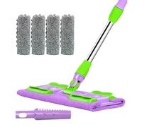 Flat Mop, Cleaning Tool with 4 Washable Pads, Telescopic Handle and 360° Rotatable Head for Effortless Floor Cleaning in Kitchen, Bathroom, Wood, Azulejos and Home Superficies