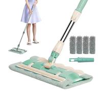Flat Mop, Cleaning Tool with 4 Washable Pads, Telescopic Handle and 360° Rotatable Head for Effortless Floor Cleaning in Kitchen, Bathroom, Wood, Azulejos and Home Superficies