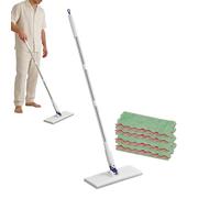 Flat Mop - Reusable Dry Wet Cleaning Scrubber, Dust Floor Cleaner, Microfiber Mop Head, Lightweight Floor Cleaning Tool, Easy Squeeze System, Multipurpose Cleaner, Household Equipment | For