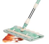 Flat Mops - 14.96-Inches Rotating Flat Head Mop, Telescopic Handle Quick Cleaning Scrubber with 7 Pads for Commercial Home Daily Maintenance Kitchen Apartment Tile Large Open Areas