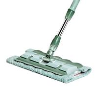 Flat Mops - 14.96-Inches Rotating Flat Head Mop, Telescopic Handle Quick Cleaning Scrubber with 7 Pads for Commercial Home Daily Maintenance Kitchen Apartment Tile Large Open Areas