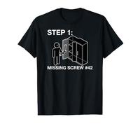 Flat Pack Furniture Assembly Step 1 Missing Screw Humor Camiseta gráfica económica