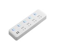Flat Plug Power Strip, 2500 J Protector de sobretensión, cable de extensión de 2.62 pies con múltiples salidas, reconocimiento inteligente de la carga de múltiples dispositivos por elementos S