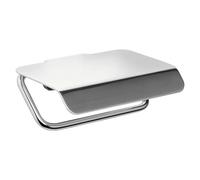 TATAY Portarrollos con Tapa para el Papel Higiénico Flat, en Aluminium anodizado Mate, Doble Sistema de fijación, Tornillos y Sistema Glue & Fix, sin taladrar. Medidas 7 x 3 x 16,5 cm