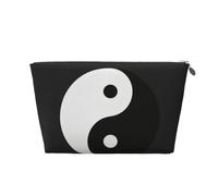 Flat Tao Symbol - Bolsa de maquillaje de piel impermeable para viaje