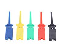Flat Test Hook Clip Set | 4 Spring - Loaded Clips for Stable Circuit Testing/Electrical Supply | Zinc Coated Brass Test Clamps with 5 Colors | Electronic Instrument Accessories