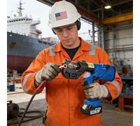 flatpincololee Crimpadora hidráulica eléctrica Recargable 120kN, Herramienta de crimpado para terminales de Cobre y Aluminio 16-400mm², Pinza hidráulica eléctrica NE-400 Blue