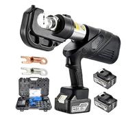 flatpincololee Crimpadora hidráulica eléctrica Recargable 120kN, Herramienta de crimpado para terminales de Cobre y Aluminio 16-400mm², Pinza hidráulica eléctrica NE-400 Black