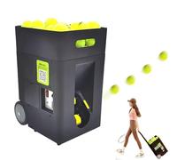flatpincololee Máquina Automática de Pelotas de Tenis para Entrenamiento, Lanzador de Pelotas de Tenis Portátil con App y Control Remoto, Velocidad Efecto Ángulo Ajustables, 50 Pelotas