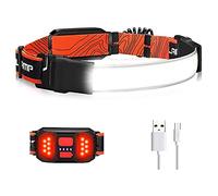 Flatware LED Linternas Frontales USB Recargable Impermeable Frontal COB Linterna Frontale for Correr de Noche for Pasear Perros Acampar Caminar Bicicleta Pescar Emergencia (Color : 1xheadlamp)