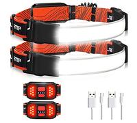 Flatware LED Linternas Frontales USB Recargable Impermeable Frontal COB Linterna Frontale for Correr de Noche for Pasear Perros Acampar Caminar Bicicleta Pescar Emergencia (Color : 2xheadlamp)