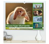 Flauschige Momente (hochwertiger Premium Wandkalender 2026 DIN A2 quer), Kunstdruck in Hochglanz: Niedliche Tiermotive, die das Herz erwärmen und jeden Raum mit Freude füllen.