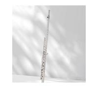 Flauta adultos Flauta Instrumento C Llave 16 Agujeros Flauta Niquelada Plateada Orquesta(Silver)