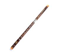 Flauta Bambú Flauta de bambú para principiantes doble enchufe dos secciones nivel de interpretación elemental melodía F instrumento musical nacional color original(Transparent)