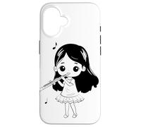 Flauta Chica Cartoon Look Instrumento Viento Madera Carcasa para iPhone 16