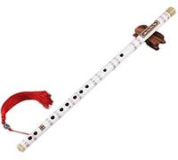 Flauta China Flautas de viento de madera clásica Flauta de bambú instrumento musical chino tradicional dizi transversal flauta for principiante (Color : White)