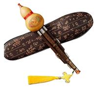 Flauta china hecha a mano Flauta de calabaza, Flauta de cucurbitáceas for principiantes, instrumento musical que toca hulusi en do bemol si en clave la, flauta de cucurbitáceas de tres tonos, fácil de