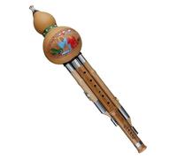Flauta china hecha a mano Flauta de calabaza， Flauta Hulusi, flauta de calabaza, cucurbitácea, instrumento musical étnico Hulusi chino hecho a mano con estuche(C key)