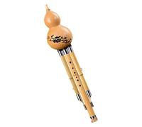Flauta china hecha a mano Flauta de calabaza， Flauta Hulusi hecha a mano con siete agujeros, instrumento de viento étnico chino Hulusi de rendimiento profesional(D minor)