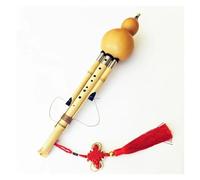 Flauta china hecha a mano Flauta de calabaza， Flauta Hulusi, instrumento musical chino hecho a mano con calabaza Hulusi, flauta de cucurbitáceas, clave de si bemol, do, fa y sol, con estuche(F key)