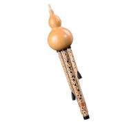 Flauta china hecha a mano Flauta de calabaza， Flauta Hulusi, instrumento musical nacional chino, flauta Hulusi desmontable de nivel de rendimiento con estuche(D minor)