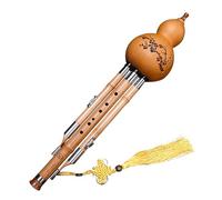 Flauta china Hulusi C Key Cucurbit, flauta de calabaza hecha a mano china con nudo y caja, instrumento de calabaza profesional