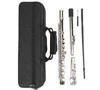 Flauta De 16 Agujeros C, Flauta De Llave Cerrada Con Bolsa De Almacenamiento Flauta De Plata Instrumento Musical Accesorios De Viento De Madera Regalo De Música Para Niños Principiantes(Plata)