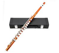 Flauta De Agujero Cerrado Flauta CloseFlute C De 16 Agujeros Instrumento De Flauta Transversal De Concierto De Cuproníquel Naranja Con Accesorios De Llave E