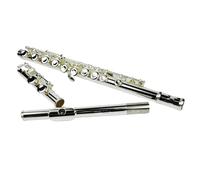 Flauta De Agujero Cerrado Flauta Con 16 Agujeros Flauta Con Llave En C Cerrada Flauta Plateada De Cuproníquel Caja De Instrumentos Musicales Transversales