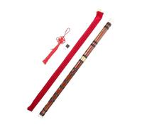 Flauta de bambú afinada en E Diseño retro Clásica para adultos Superficie brillante Nivel de entrada Desmontable Tubo de latón Tono natural Principiantes Flauta Bambú