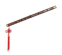 Flauta de bambú negro natural con excelente artesanía, agujeros de tono precisos para sonidos puros y claros, excelente instrumento para principiantes y actuaciones profesionales, incluye 2 membranas