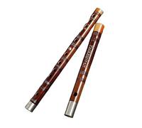 Flauta de bambú para principiantes doble enchufe dos secciones nivel de interpretación elemental melodía F instrumento musical nacional color original Principiantes Flauta Bambú(White copper double pl