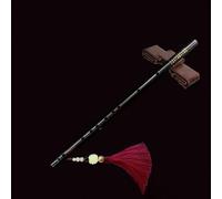 Flauta de bambú para principiantes, refinada, negra, estilo antiguo, flauta de bambú, instrumento de autoaprendizaje, introducción (flauta arriba, C)