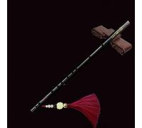 Flauta de bambú para principiantes, refinada, negra, estilo antiguo, flauta de bambú, instrumento de autoaprendizaje, introducción (flauta arriba, E)