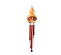 Flauta de calabaza china Hulusi caoba adulto doble tono instrumentos musicales tradicionales C Key/B Flat Hulusi con estuche profesional(B flat)