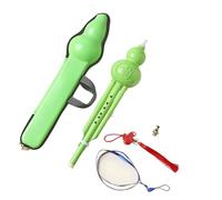 Flauta De Calabaza Claves De Flauta Calabaza Hulusi Grado Profesional 7 Agujeros 5 Teclas Rango Extendido Bb Para Adultos(Green)