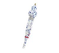 Flauta De Calabaza Hulusi Con Dos Diseños De Plástico Desmontables En Tonos Madera Porcelana Azul Y Blanca Flor Durazno Do Mayor(Imitation blue and white porcelain C major)