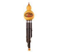 Flauta De Calabaza Hulusi Con Tres Cuerdas Desmontables Instrumento Apto Para Principiantes En Do Mayor Y Sib Estuche Boquilla(Three-note Bb major)