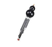 Flauta De Calabaza Instrumento Hulusi Profesional De Madera Ébano Rojo Y Negro Para Principiantes Llave BG Plana C Instrumento 7 Agujeros(Ebony in Bb major)