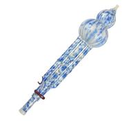 Flauta De Calabaza La Flauta De Calabaza Tradicional Es Fácil Tocar Duradera Y Adecuada Para Principiantes En Teclas C Bb(Blue and white porcelain B-flat major)