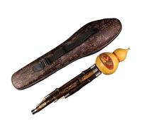 Flauta De Calabaza Natural Hulusi Tradición Pipa Cucurbitáceas Principiante Práctica Portátil Instrumentos De Viento Madera Profesionales(F Key-Storage Box)