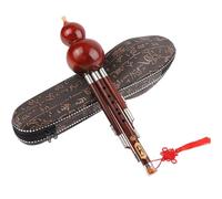 Flauta de calabaza, seda de calabaza, instrumento de viento, flauta Hulusi hecha a mano de bambú chino Hulusi con nudo chino for principiantes amantes de la música, instrumento de viento de madera(B f