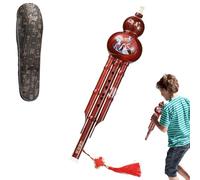 Flauta de cucurbitáceas china, flauta de cucurbitáceas tradicional Hulusi,Flauta de Cucurbitácea Tradicional étnica para - Instrumento musical de grano de madera para jugadores profesionales, estudio