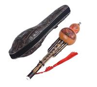 Flauta De Cucurbitáceas De Calabaza Hulusi Hecha A Mano China Instrumento Musical Étnico Llave De C Con Estuche Para Principiantes Profesional Hulusi(Set 1)